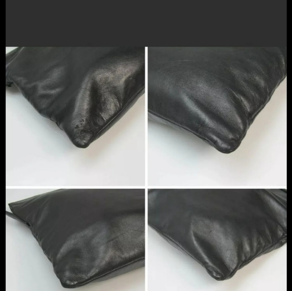 Loewe Black Authentic Black Leather Crossbody Bag Purse Gold Tone - Picture 11 of 12